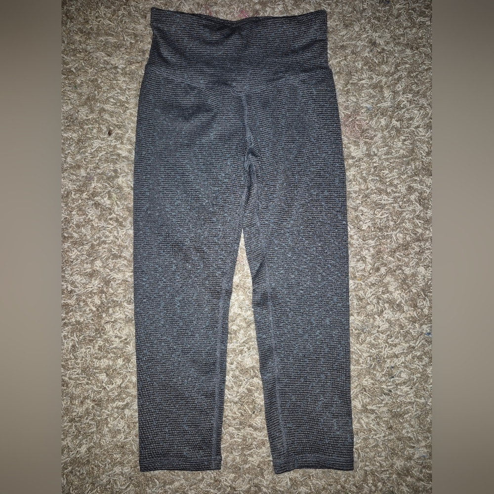 Champion Gray and Black Striped Capri Leggings